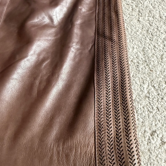 Donna Karan Lambskin Brown Skirt- Size 8 - Picture 2 of 14